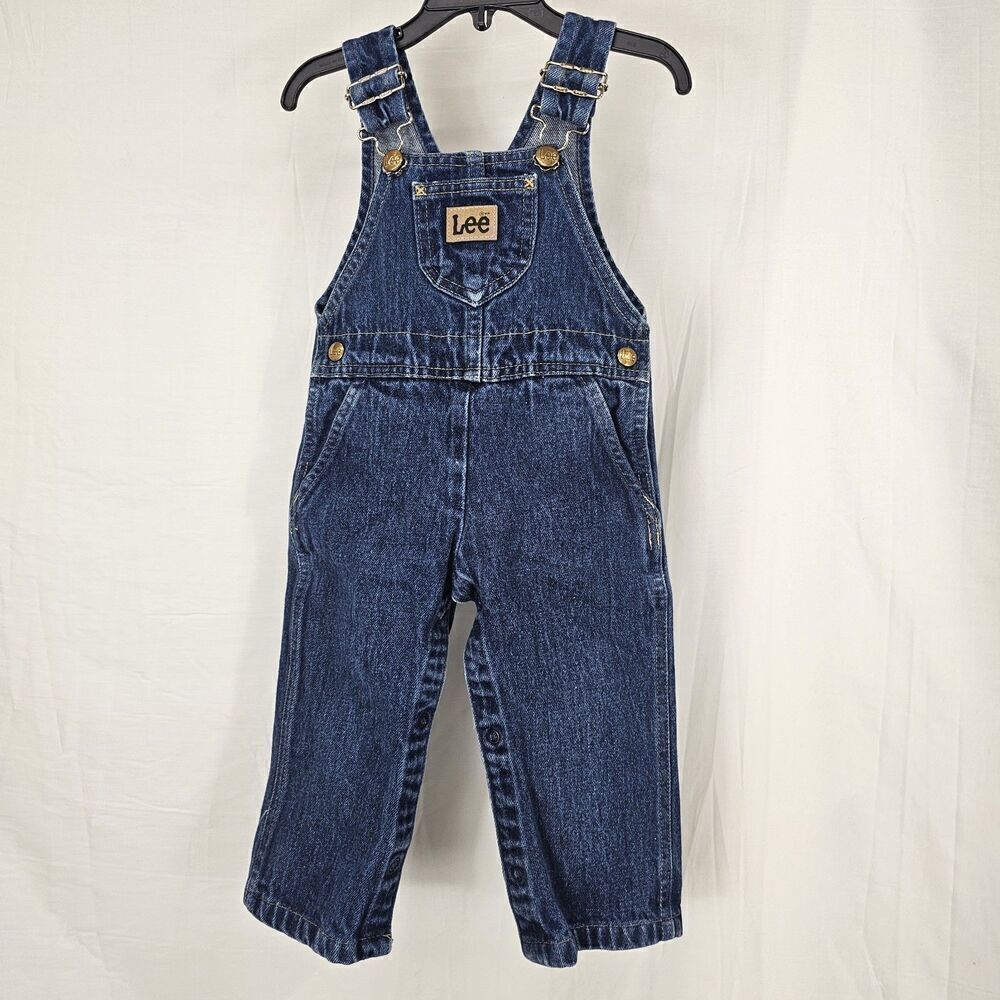 Vintage Lee Overalls Denim Toddler Size 24M Blue Jean